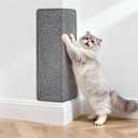 Wall Corner Cat Scratcher | Cat Scratcher Wall Mounted with Faux Sisal & Carpet Pad, 23.6x11.8 Inch Furniture Protector for Indoor Cats to Protect Couches & Walls (Grey)