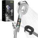 Hibbent Filtered Showerhead with handheld, High Pressure 5 Sprays Handheld Shower Head with Brass Holder& 71" Metal Hose, Water Softener for Hard Water-Remove Chlorine, Reduces Dry Itchy Skin, Chrome