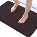 Buganda Memory Foam Bath Mat, 24" x 16", Ultra Soft and Non-Slip Bathroom Rugs, Water Absorbent and Machine Washable Bath Rug for Bathroom, Shower, and Tub, Brown