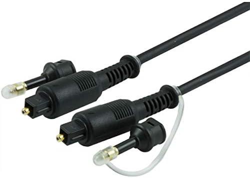 GE Digital Toslink Cable, Fiber Optic, 6 Foot Cable, Male to Male, PVC Jacket, 3.5mm Adapter for Portable Digital Equipment, for Home Theater, Sound Bar, TV, PS4, Xbox, PlayStation, 34111, multicolor 2 Pack