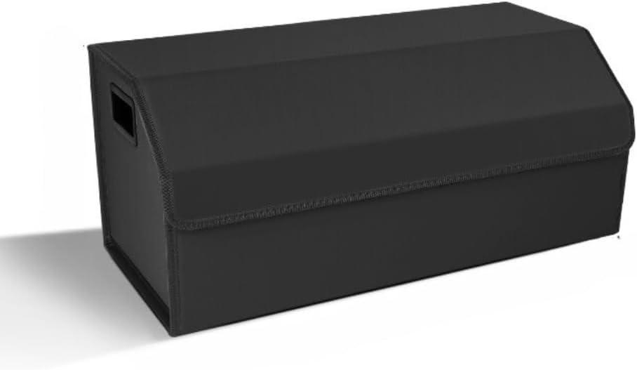 Large Foldable Trunk Storage Box Container - 31.5 Inches / 80 cm, Durable and Versatile Car Organizer for SUV Trucks or garage napa leather (Large, Black)