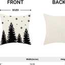 CXMEIFLY Christmas Pillow Covers 16x16 Inch Set of 2 Cream Black Christmas Tree Snowflakes Decor Throw Pillows Winter Xmas Holiday Outdoor Cushion Cases for Couch Bed Decorations