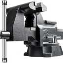 Forward CR80A 8 Inch Bench Vise Heavy Duty Vice with Anvil and 190 Degrees Swivel Base (8")