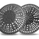 AWzzz Shower Drain Hair Catcher, 2 Pack 5.5in Shower Hair Catcher Large Premium Silicone Drain Protector Strainer, Shower Drain Cover for Shower Room, Floor Drain, Bathroom Sink, Dark Grey