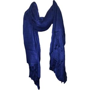 100% Natural Pure Silk Scarf, Solid Color Plain Scarves Soft Winter, Navy Blue