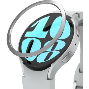 Ringke Bezel Styling [Stylish Stainless Steel Frame] Compatible with Samsung Galaxy Watch 6 Case (44mm), Anti Scratch Protector Adhesive Lightweight Cover Accessory - 44-04 (ST) Silver