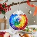 2 x Christmas Ornaments, Stained Glass Christmas Decorations, Xmas Tree Ornaments, Holiday Ornament, Holiday Presents, Unique Xmas Gifts, Gift Exchange, Gift Idea - Rainbow Spiral
