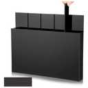 Honeydak Magnetic Acrylic Straw Holder for Cabinet Door with Adhesive Tapes and 5 Removable Partitions, Reusable Straw Organizer Storage Space-saving for Cabinet Door Fridge Kitchen(Black,9.8 Inch)