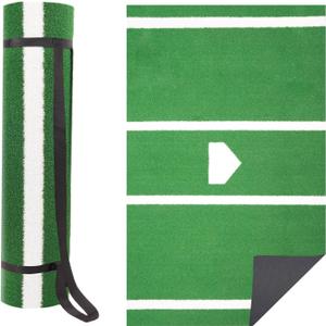 Baseball Hitting Mat Batting Mat 6x4 FT Baseball Home Plate Matt with Anti-Slide Bottom, Indoor Outdoor Portable Batters Box Turf Mats for Batting Stance Practice