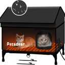 Heated Outdoor Cat House - Large, Weatherproof & Insulated for Multiple Cats (Black)