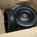 13" Flat Free Wheels Replacement for GOR Garden Cart Tires, 4.00-6 Solid Tires with 5/8"Bearings, 13" No Flat Wheels for GOR Garden Carts/Hand Trucks/Garden Carts (Black)