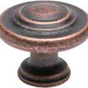 HARPOON Hardware Cabinet Drawer Knob 1-1/4 Inch,Straight Top Ring Cabinet Drawer Round Pulls, 10- Pack Antique Copper
