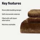Amazon Basics Reversible Sherpa Comforter Set with Pillow Sham, Brown, King, Twin/Twin XL