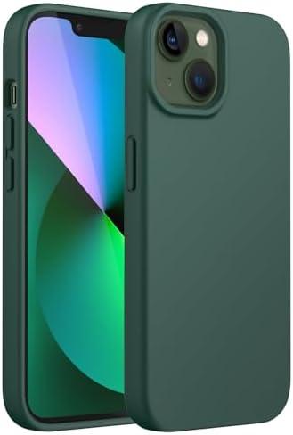 JETech Silicone Case for iPhone 13 6.1-Inch, Silky-Soft Touch Full-Body Protective Phone Case, Shockproof Cover with Microfiber Lining (Midnight Green)