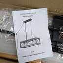 Rustic Kitchen Light Fixtures, Farmhouse Chandelier with Detachable Plug in Cord for Dining Room, Pool Table, Wood Linear Rectangular Pendant Light Fixtures Ceiling Hanging Black