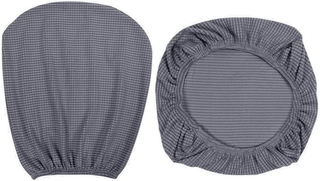 Sunnyway Stretchable Seat and Back Cover Set for Office Chairs, Elastic Fit, Removable and Easy-Care Slipcover for Desk and Bedroom Chairs (Grey)