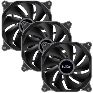 PCCOOLER 120mm Case Fans, DN120 120mm PC Fan 3 Pack Dark Night Series, High Performance Cooling PC Fan - Efficient Hydraulic Bearing - 1200 RPM Low Vibration, Computer Fan for CPU Cooler