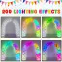 AerWo Lighted Balloon Arch Kit 9.35FT & 6FT, Free Bending Half Balloon Arch Stand with Base, Floor Gold Balloon Arch Frame for Wedding Birthday Party Baby Shower Yard Lawn Home Christmas Decorations