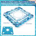 Thenshop Floating Mahjong Table for Pool Floating Game Table for Poker Cards Dominoes Summer Water Game Tray for Hot Tub Lake Beach Party 30 x 30 Inch(Palm Leaves), 75 x 75 cm