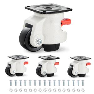 W B D WEIBIDA Leveling Machine Casters Heavy Duty 3300lbs Capacity Per Set, Upgraded Ratchet Handle Design, Adjustable Caster with Feet for Workbench, Equipment, Swivel Castor Wheels(4 Pack) (2.5 INCH(80F))