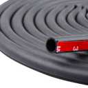 19.7 Feet Long Weather Stripping Seal Strip for Doors/Windows, Self-Adhesive Backing Seals Large Gap (from 5/16 inch to 11/20 inch) Seal Strip (Black)