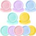 Zhehao 100 Pcs Pastel Disposable Paper Plates 9 Inch Rainbow color Disposable Plates Pastel Rainbow Party Decoration for Birthday Picnic Spring Wedding Baby Shower