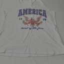 Women's Here for The Boom Tanks Tops 4th of July Shirts Graphic Tee Patriotic Independence Day Sleeveless Shirt (Large, White)