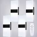 Retisee 4 Packs LED Wall Sconces 12W Acrylic Wall Sconces Modern Dimmable Wall Lighting Hardwired for Hallway Living Room Corridor Bedroom Stairway Indoor Outdoor
