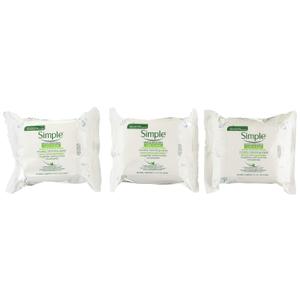 Simple Micellar Makeup Remover Wipes 25 Count (3 Pack)