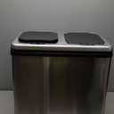 iTouchless 16 Gallon Touchless Sensor Kitchen Trash Can and Recycle Bin with Wheels, 60 Liter Stainless Steel Dual-Compartment (2 x 8 Gallon) Combo Recycling and Garbage Trashcan