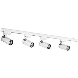 UPO 4-LED Track Lighting kit, 3000 Lumens 4000K,Ceiling Spot Lighting for Kitchen, Living Room, Bedroom Adjustable Track Head Easy Installation, LED Bulbs Included,White