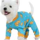 FUAMEY Dog Pajamas & Recovery Suit with Back Zipper, 4-Leg Full Body Surgical Suit for Dogs, Dog Post-Surgery Wound Protection to Prevent Licking, Dogs Onesie for Shedding Control Extra Small Blue XS