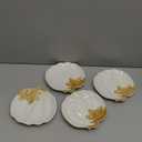 4 Pcs 5.91'' Ceramic Pumpkin Plates Fall Thanksgiving Candy Dishes Platters Harvest Serving Bowl for Thanksgiving Halloween Autumn Party Supplies Dinnerware (White)