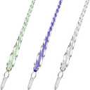 Zonon 3 Pieces Handmade Glass Dip Pen High Borosilicate Glass Elegant Crystal Pen for Writing Drawing Signatures Calligraphy Decoration(Silvery, Blue, Ice Green)