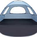WhiteFang Beach Tent Anti-UV Portable Sun Shade Shelter for 3/4/6/8 Person, Extendable Floor with 3 Ventilating Mesh Windows Plus Carrying Bag, Stakes and Guy Lines (Sierra Blue)