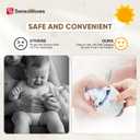 3-in-1 Electric Nail Clipper for Baby & Adults, USB Rechargeable Trimmer with LED Light, Polisher and Storage Container, Adjustable Speeds Nail Clipper for Kids, Seniors & Caregivers (Safe & Quiet) (White)