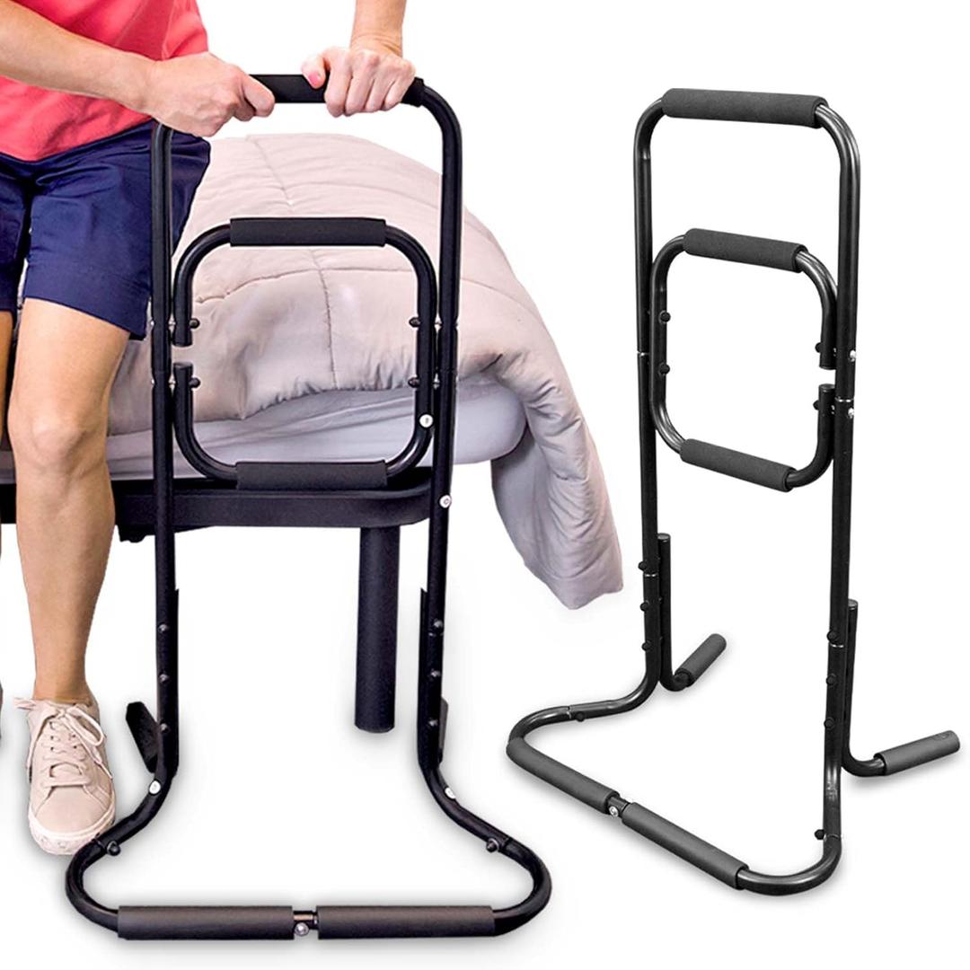 Vive Chair Stand Assist for Elderly - Portable Standing Up Assistance for Seniors - Self Lift Aid Disabled & Handicap Fall Prevention - Padded Cane Bars Help You Get Up from Couch, Bed, & Floor (Black)