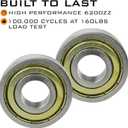 2" Nylon Sealed Garage Door Rollers, 6200ZZ High Performance Ball Bearing (12 Pack, 4" Stem)