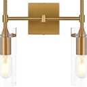 Dark Brass Bathroom Vanity Lights 2 Lights Glass Modern Antique Brass Over Mirror Lights Mid Century Brushed Brass Wall Sconces Light for Bathroom, Living Room, Bedroom, Entryway, Hallway