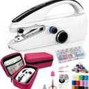Handheld Sewing Machine, Two-Speed Portable Mini Sewing Machine for Beginners, Electric Handheld Sewing Machine with Red Case & Accessories. DIY Home & Travel Sewing kit for adults.White