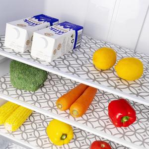 Refrigerator Liners Non-Slip 17IN x 10FT, Absorbent Fridge Shelf and Drawer Liners for Shelves, Keep Fruits and Vegetables Fresh, Various Sizes Washable Refrigerator Mats, Gray