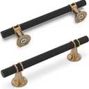 10 Pack 5 Inch Cabinet Pulls knurled Matte Black and Champagne Bronze Kitchen Cabinet Handles Aluminum and Zinc Alloy Drawer Pulls Solid Cabinet Hardware