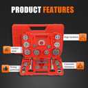 22Pcs Brake Caliper Kit Brake Caliper Tool Disc Brake Caliper Tool Kit Heavy Duty Brake Caliper Compression Tool with 18 Disc Adapters for Brake Pad Replacement Reset (Red)