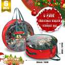 Shappy 6 Pcs 24 x 7 Inch Christmas Wreath Storage Bag Plastic Storage Containers for Wreaths Container Christmas Decorative Xmas Plastic Bag Holder Handles Dual Zipper Holiday Wrapping