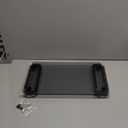 Hemudu Computer Monitor Stand Riser Multi Media Desktop Stand for Flat Screen LCD LED TV, Laptop/Notebook, with Tempered Glass and Metal Legs, Black HD02B-001U 