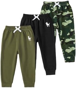 VEGGIEDOT Baby Boy Pants, Toddler Boy Sweatpants Newborn Baby Sweatpants 3 Pack Infant Boys Pants, Size: 18-24m