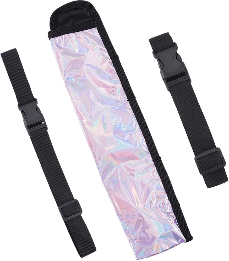 CREATCABIN Laser Rave Fan Holster Rave Fan Bag Holder Folding Hand Pouch Fordable Sleeves Hand Fan Holder with Waist Belt for EDM Music Festival Club Line Dancing Thigh Party Circuit 3x13 Inch