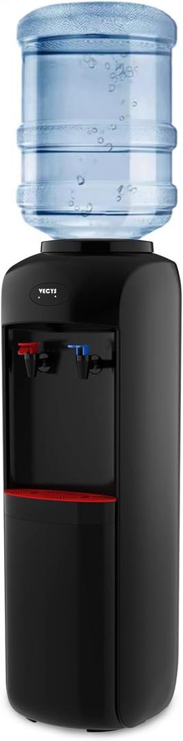 VECYS Hot and Cold Water Cooler Dispenser 3 or 5 Gallon with Child Safety Lock, Built-in Refrigerating Compressor and 304 Stainless Steel Reservoir
