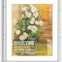 Rustic White 20x24 Frame - Single Frame, 20 x 24 Poster Frame with Mat for 16x20, Picture Frames for Artwork, Puzzles, Photos and Movie Posters