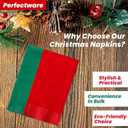 3 x Perfectware Christmas Paper Dinner Napkins, 2-Ply, Red and Green, 50 Count, 15 x 17 Inches